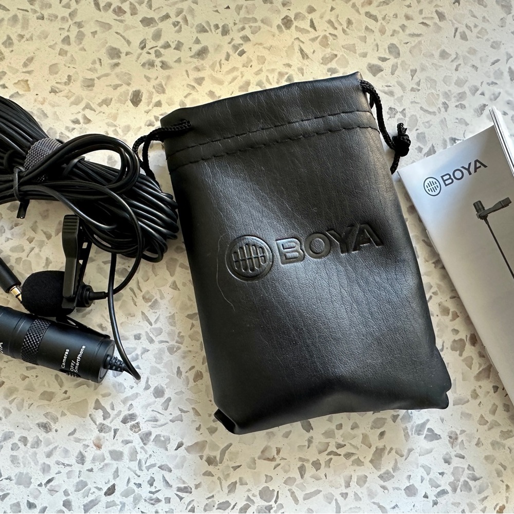 Boya 3.5mm universal lavalier microphone with 1/4” adapter